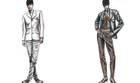 sketch of Prince’s outfit by Versace