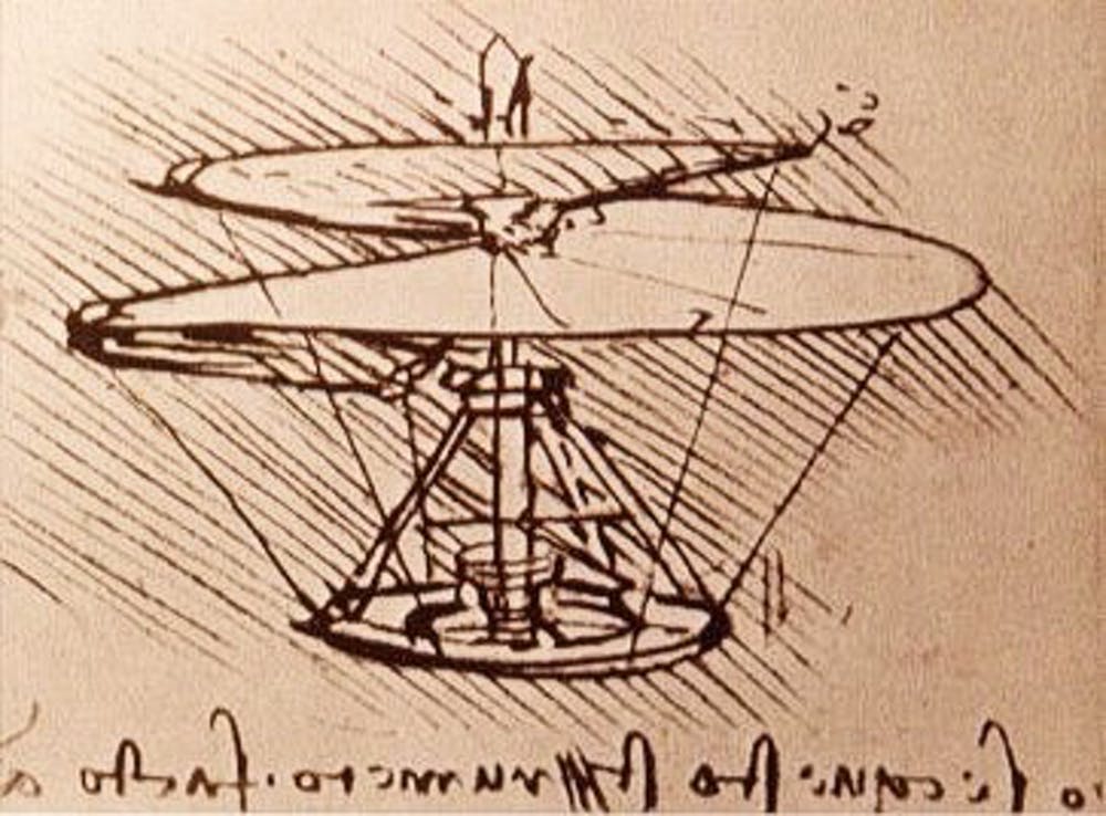 Leonarda Da Vinci’s Helicopter an example of ancient mockup